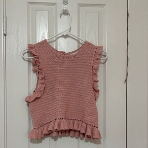 Zara Cropped Knit Tank - Dusty Rose